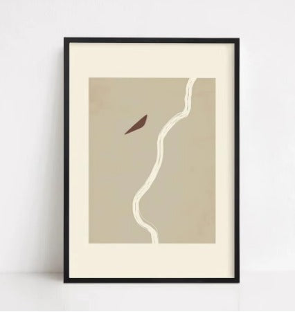 Lunara — Minimalist Abstract Beige Canvas Art