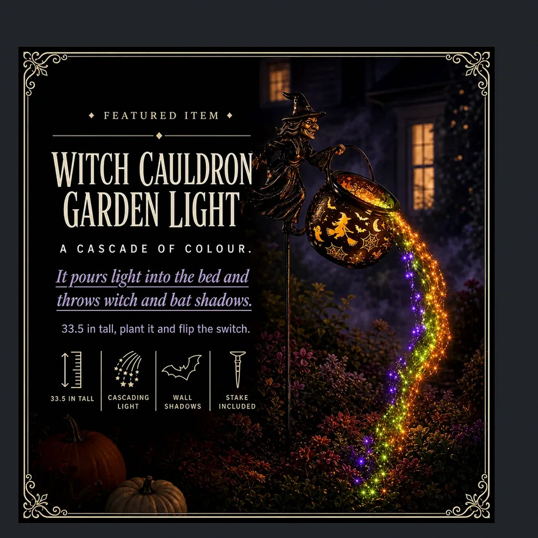 Flying Witch Cauldron Light Stake, photo 1