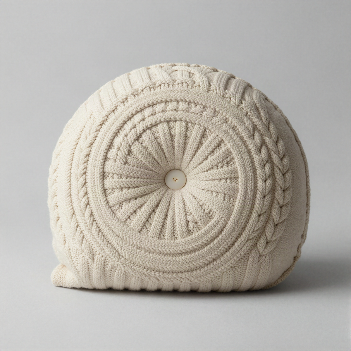 Knit Braided Round Pillow