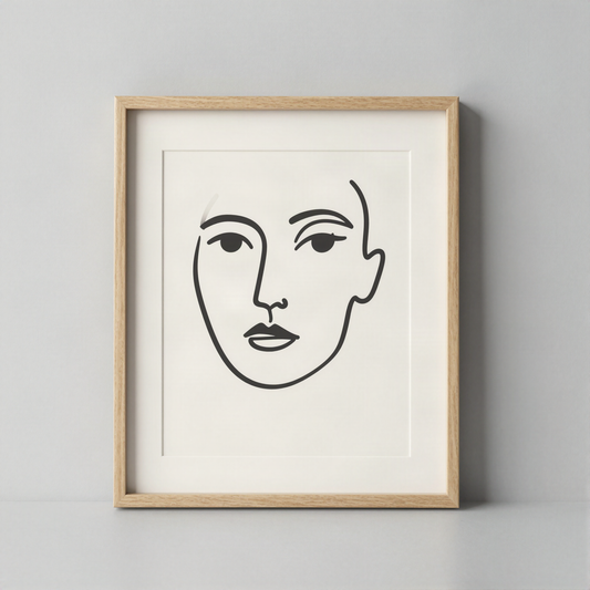 Framed Abstract Line Art Print