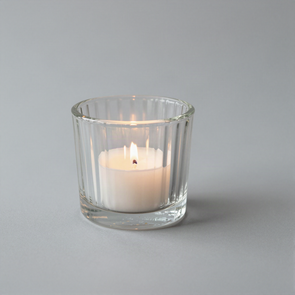 Ribbed Glass Tealight Holder