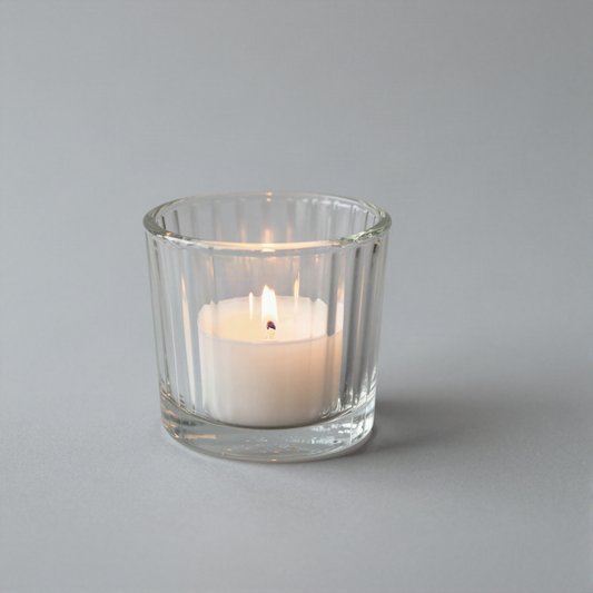 Ribbed Glass Tealight Holder