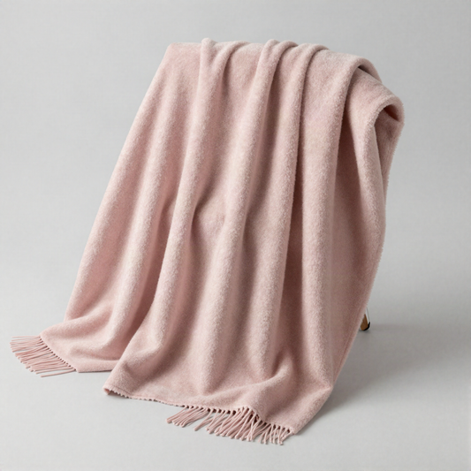 Faux Mohair Fringe Throw