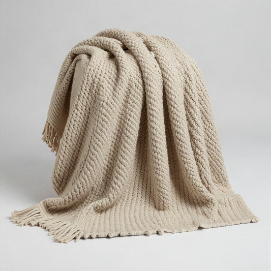 Chunky Knit Wool Throw