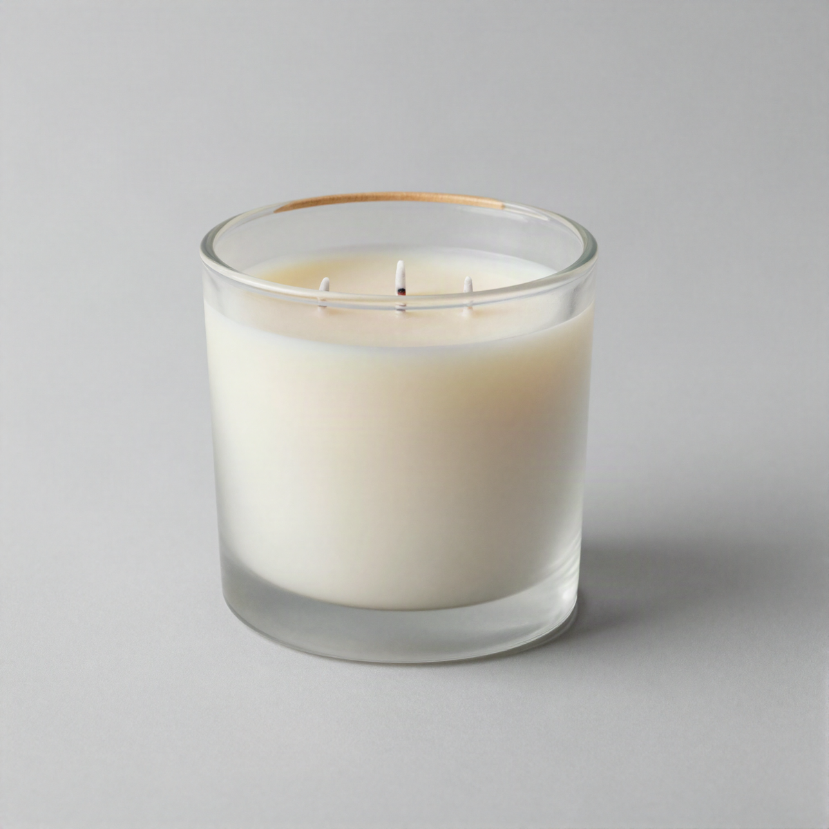 Wooden-Lidded Three-Wick Candle